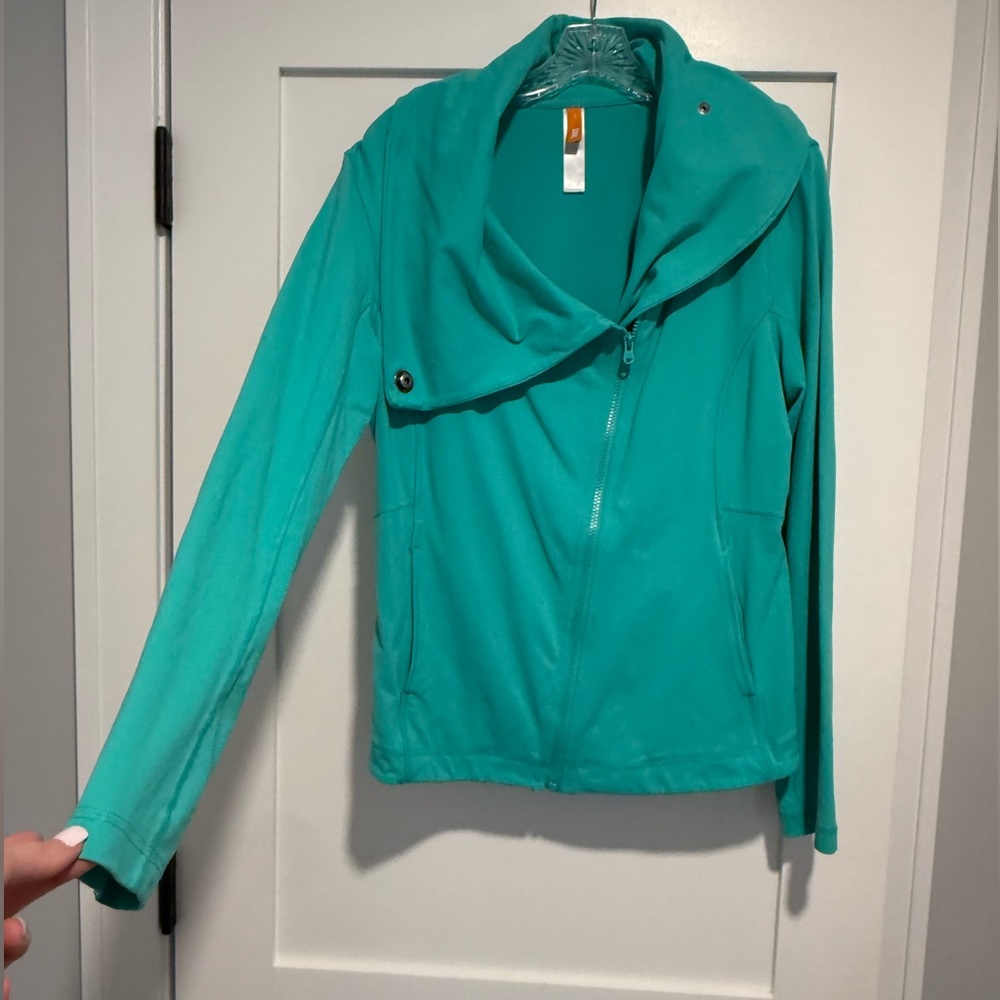 Lucy Women's Teal Zip Up Sweatshirt Jacket, Size Large